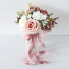 Pink artificial toss rose bouquet for wedding ceremony church decoration anniversary
