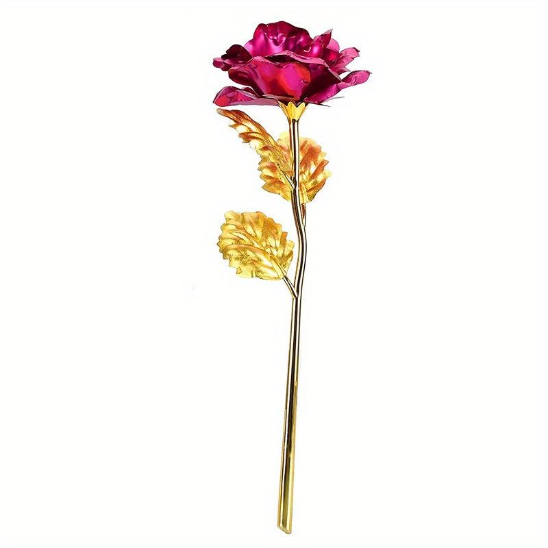 Pink handmade gold foil rose flower box romantic gift for Valentine's Day anniversary birthday her