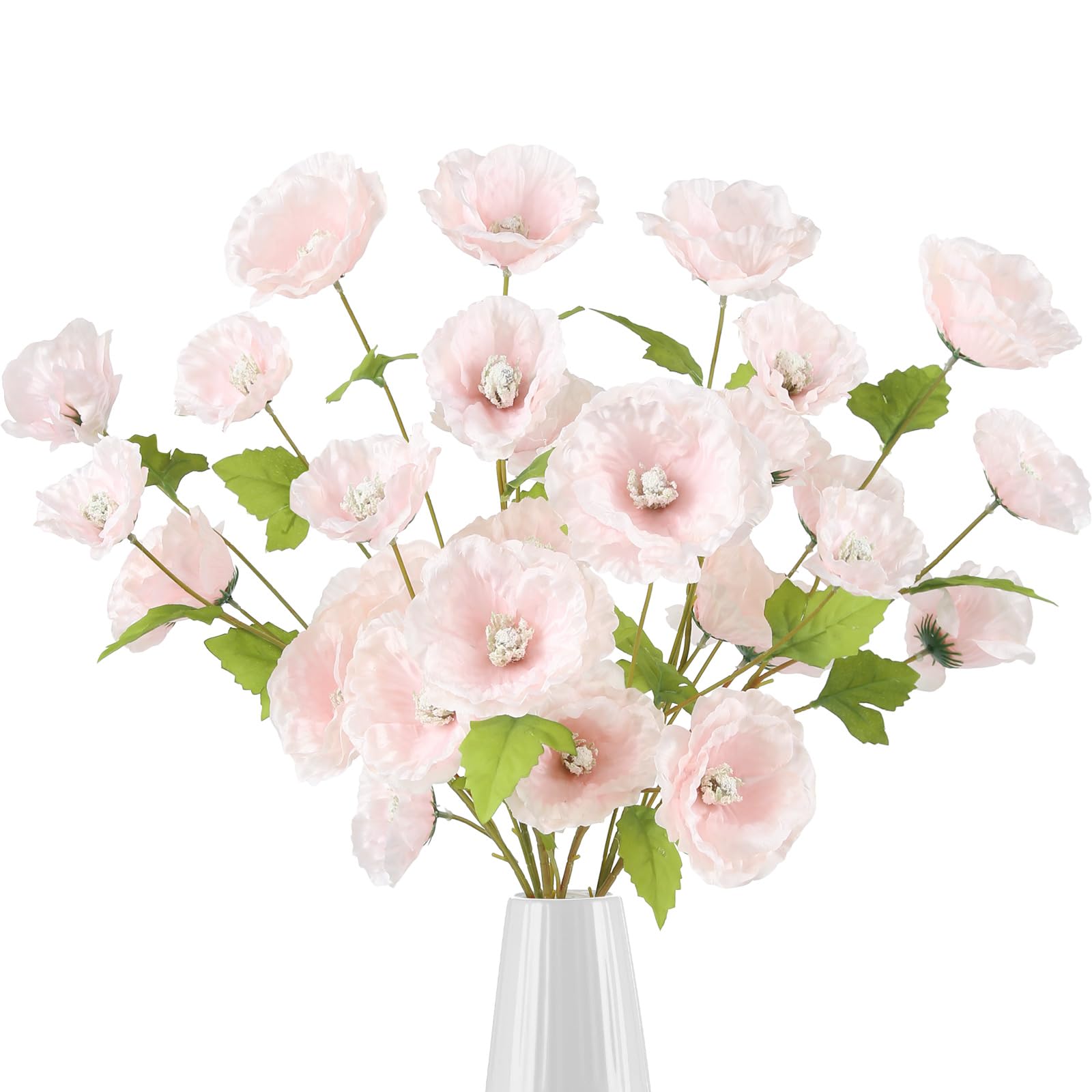 Pink artificial poppy flowers 6pcs 32 inch for wedding home party table centerpiece decoration
