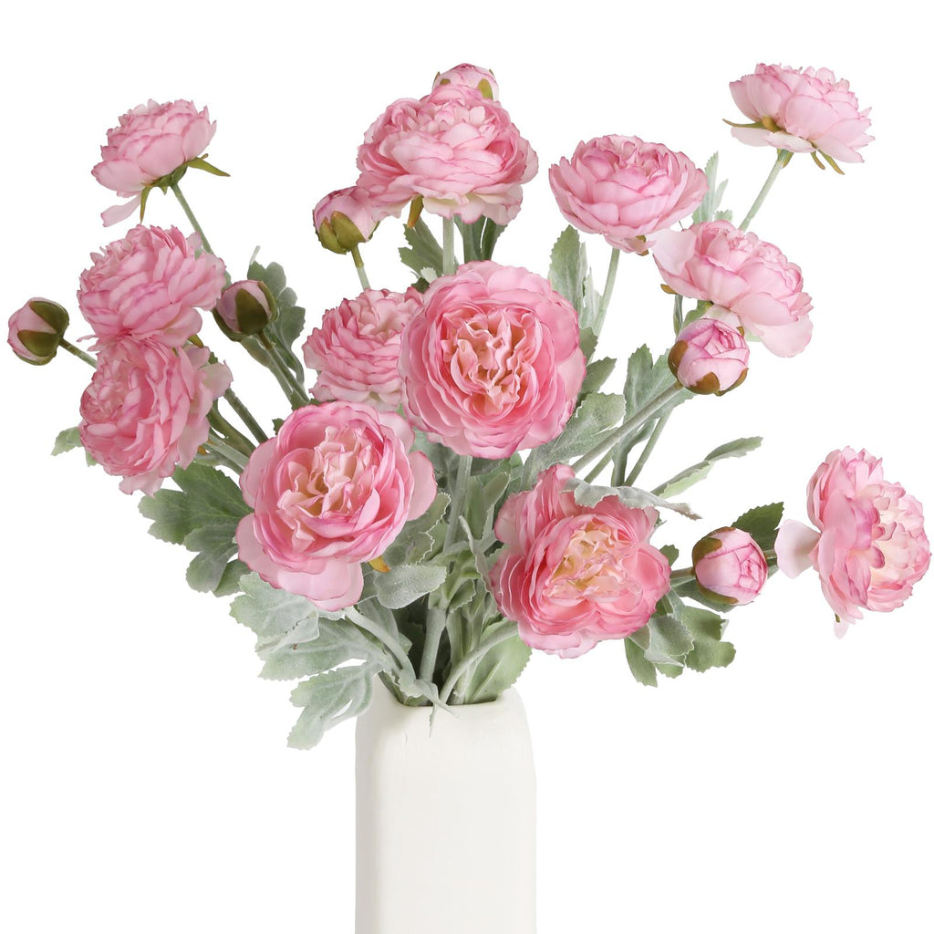 Pink artificial peony rose combo bouquet 6pcs for home table kitchen wedding party farmhouse decor