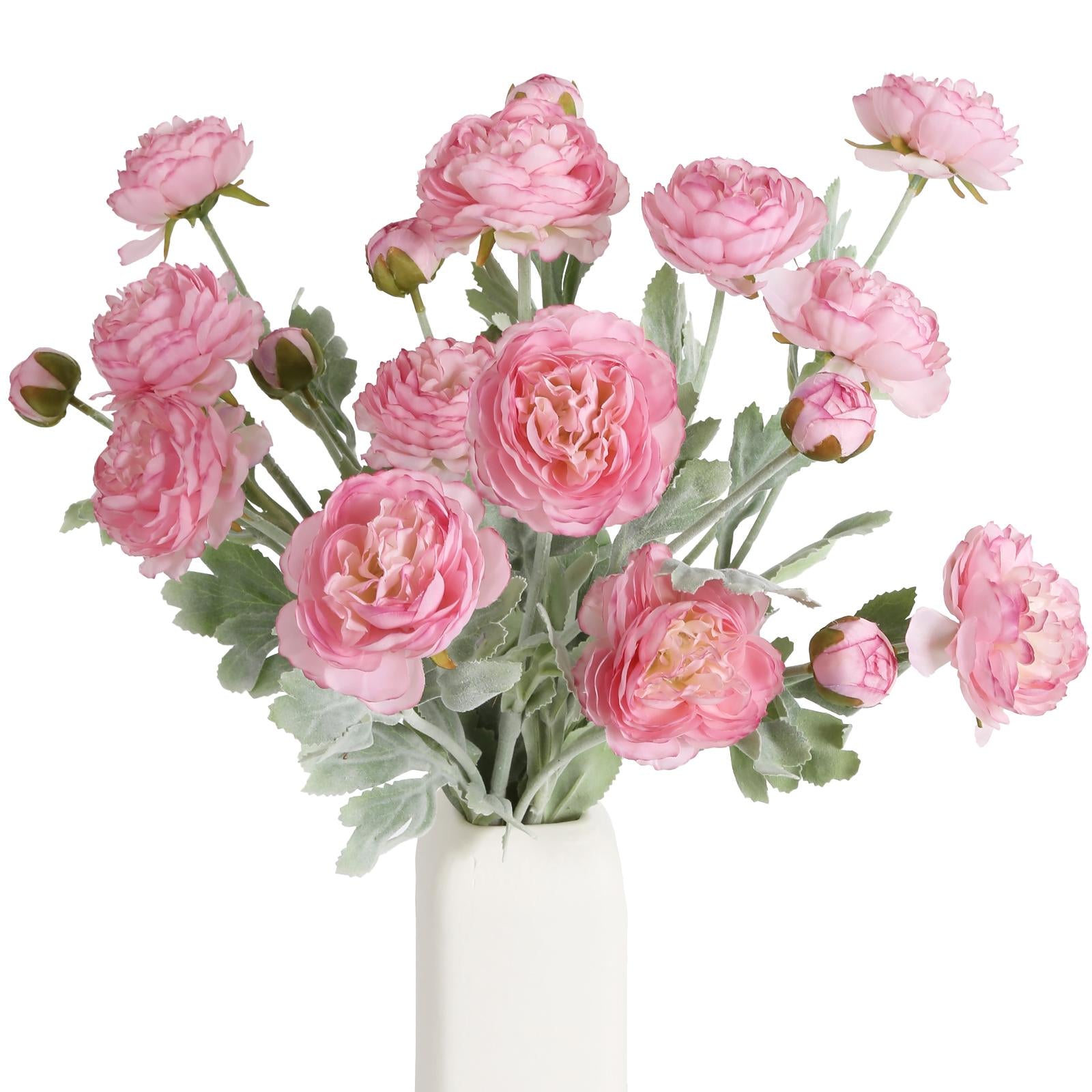 Pink artificial peony rose combo bouquet 6pcs for home table kitchen wedding party farmhouse decor