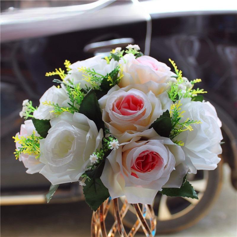 Pink champagne artificial flower ball centerpiece 2pcs for wedding table party backdrop home decor