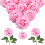 Pink foam fake roses 30pcs for DIY wedding baby shower Valentine's Day party decor