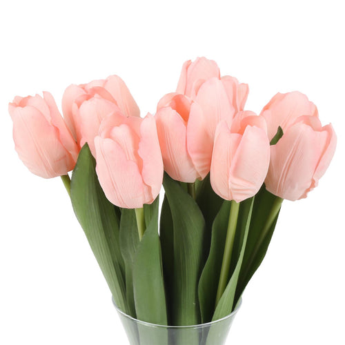 Pink artificial tulip flowers 6pcs for home living room wedding garden decoration