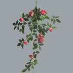 Pink artificial rose vine garland for wedding ceremony and party decor

