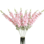 Pink artificial delphinium larkspur 8pcs 33.5in long stem for tall vase wedding decor
