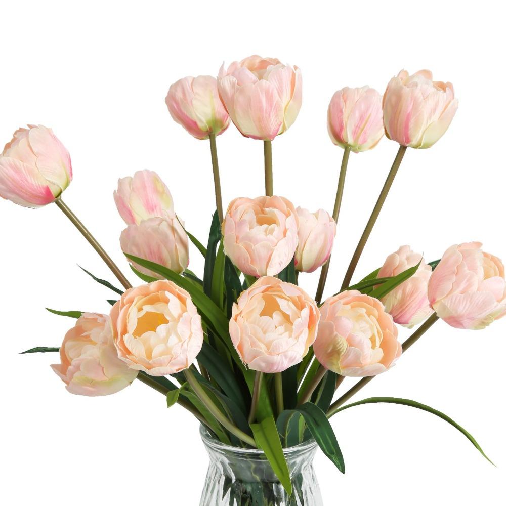 Pink artificial decoration flowers 5pcs for home wedding party centerpiece home decor