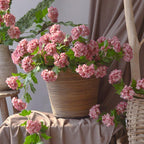 Pink faux hydrangea blooms 5pcs artificial flowers for home office wedding party decor