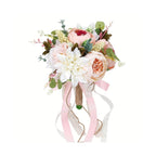 Pink bridal bridesmaid hand bouquet simulation flowers for wedding church ceremony decoration