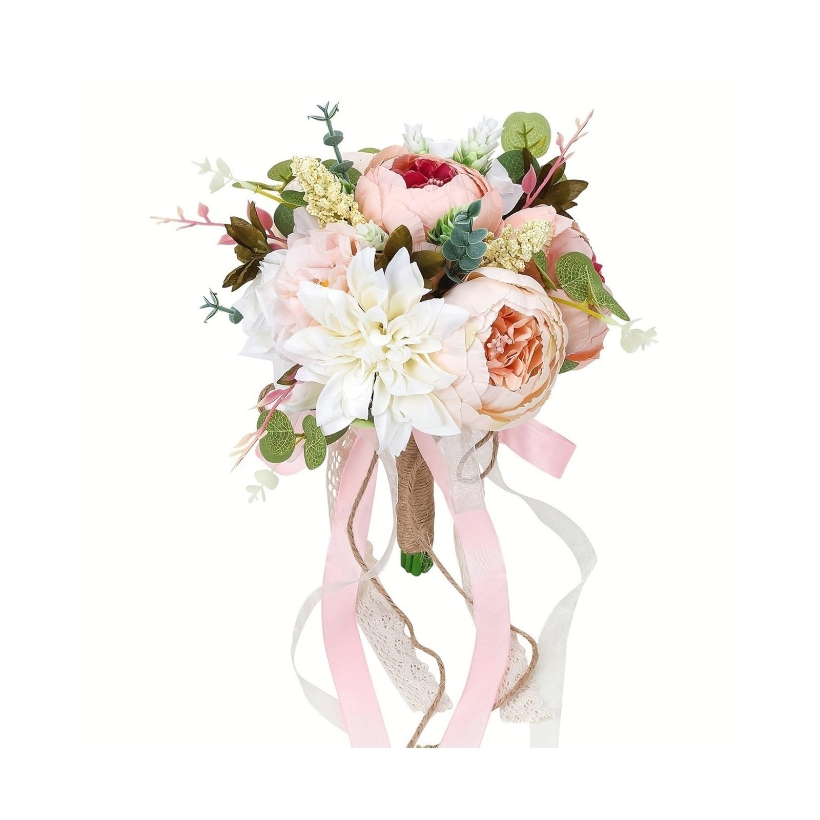 Pink bridal bridesmaid hand bouquet simulation flowers for wedding church ceremony decoration