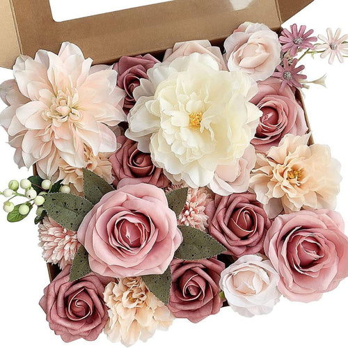 Pink artificial dahlia flowers bulk for DIY wedding bouquet party centerpiece home decor