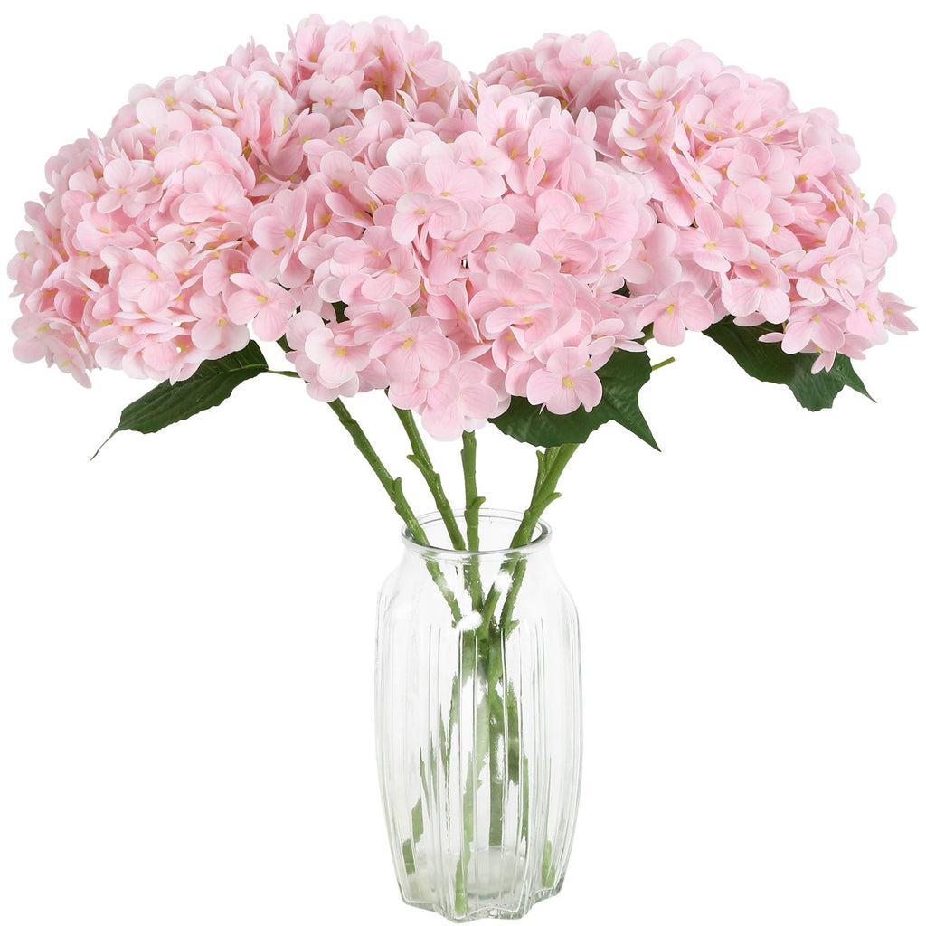 Pink real touch latex hydrangea 4pcs 21 inch for wedding centerpiece home baby shower decor