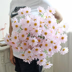 Pink artificial daisy UV resistant outdoor wildflowers with stems for home garden decor