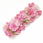 Pink artificial orchid hydrangea flower row panel set of 2 for wedding party decor
