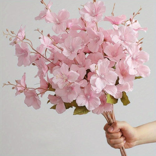 Pink silk magnolia blossom branches set of 3 for wedding and home decor