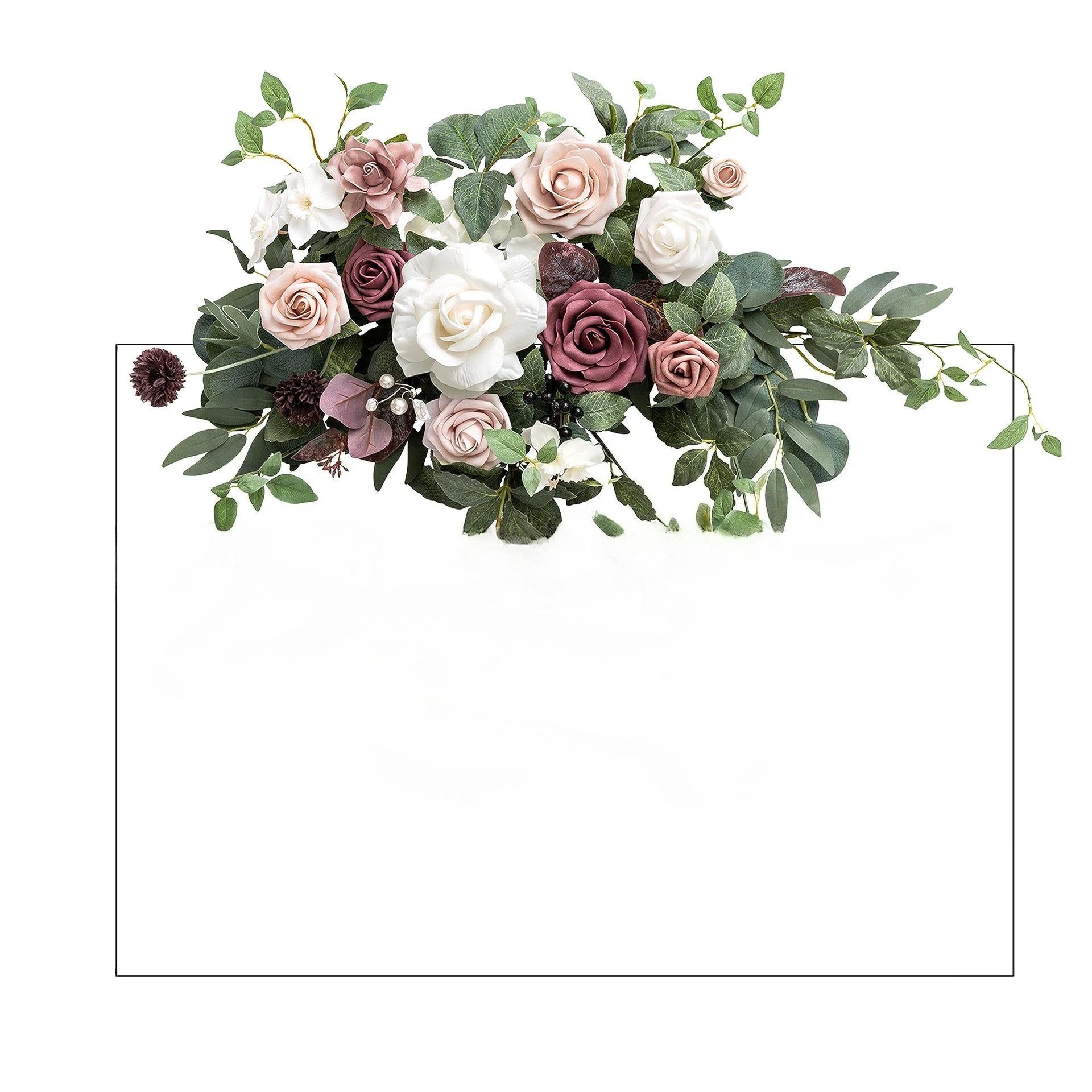 Pink artificial flower backdrop garland ceremony reception wall head table home decor