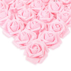 Pink glitter artificial roses 25pcs with stem for wedding bridal bouquet party decor