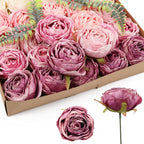 Pink mix artificial rose heads 20pcs bulk for wedding centerpiece home decor DIY crafts