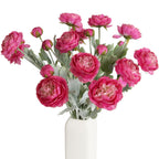 Pink red artificial peony rose combo bouquet 6pcs for home table wedding party farmhouse decor