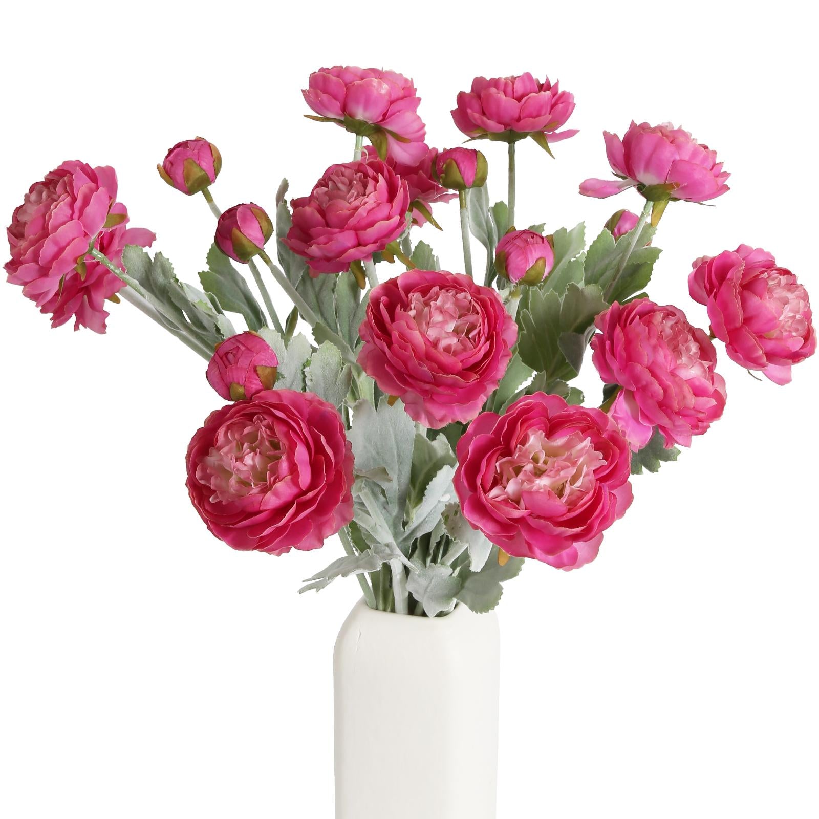 Pink red artificial peony rose combo bouquet 6pcs for home table wedding party farmhouse decor