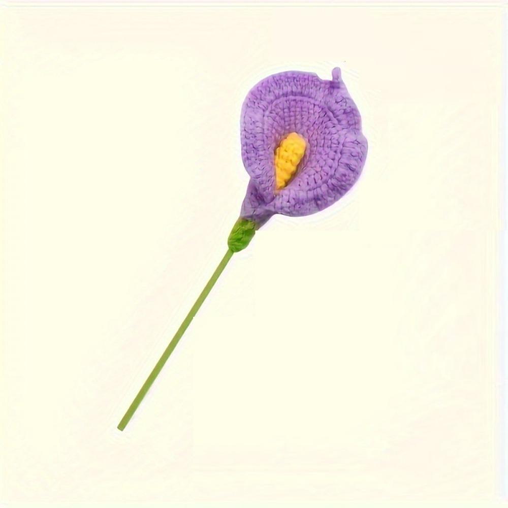 Purple handmade crochet flowers set of 2 for wedding party and gift decoration
