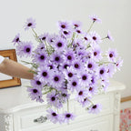 Purple artificial daisy UV resistant outdoor wildflowers with stems for garden decor