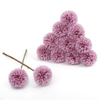 Purple artificial chrysanthemum ball flowers 6pcs for wedding centerpiece party home decor