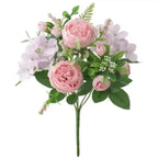 Purple artificial rose bouquet faux flowers for bridal baby shower decoration