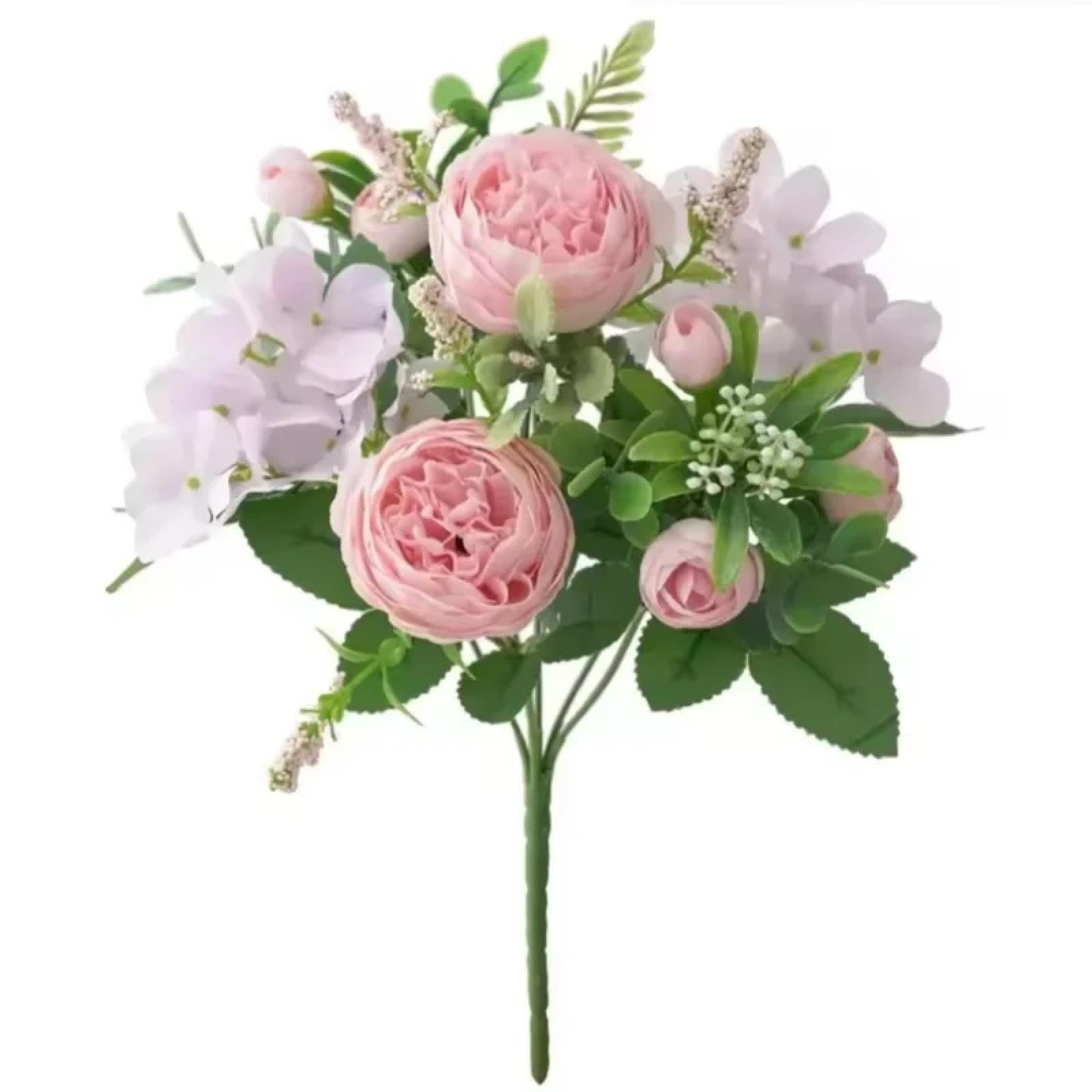 Purple artificial rose bouquet faux flowers for bridal baby shower decoration