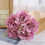 Purple artificial peony hydrangea bridal bouquet 2pcs for wedding home DIY decor