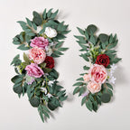 Purple boho wedding arch flowers kit dusty rose eucalyptus garland drapes decor
