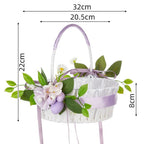 Purple simulation flower basket centerpiece for wedding banquet and party decoration
