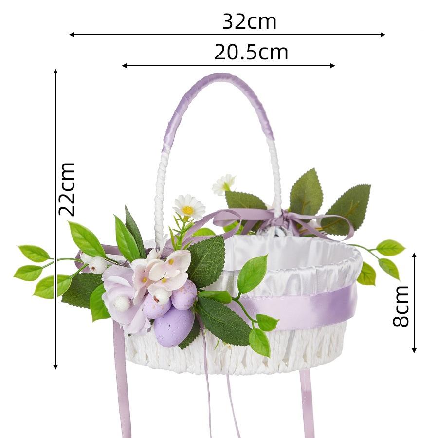 Purple simulation flower basket centerpiece for wedding banquet and party decoration
