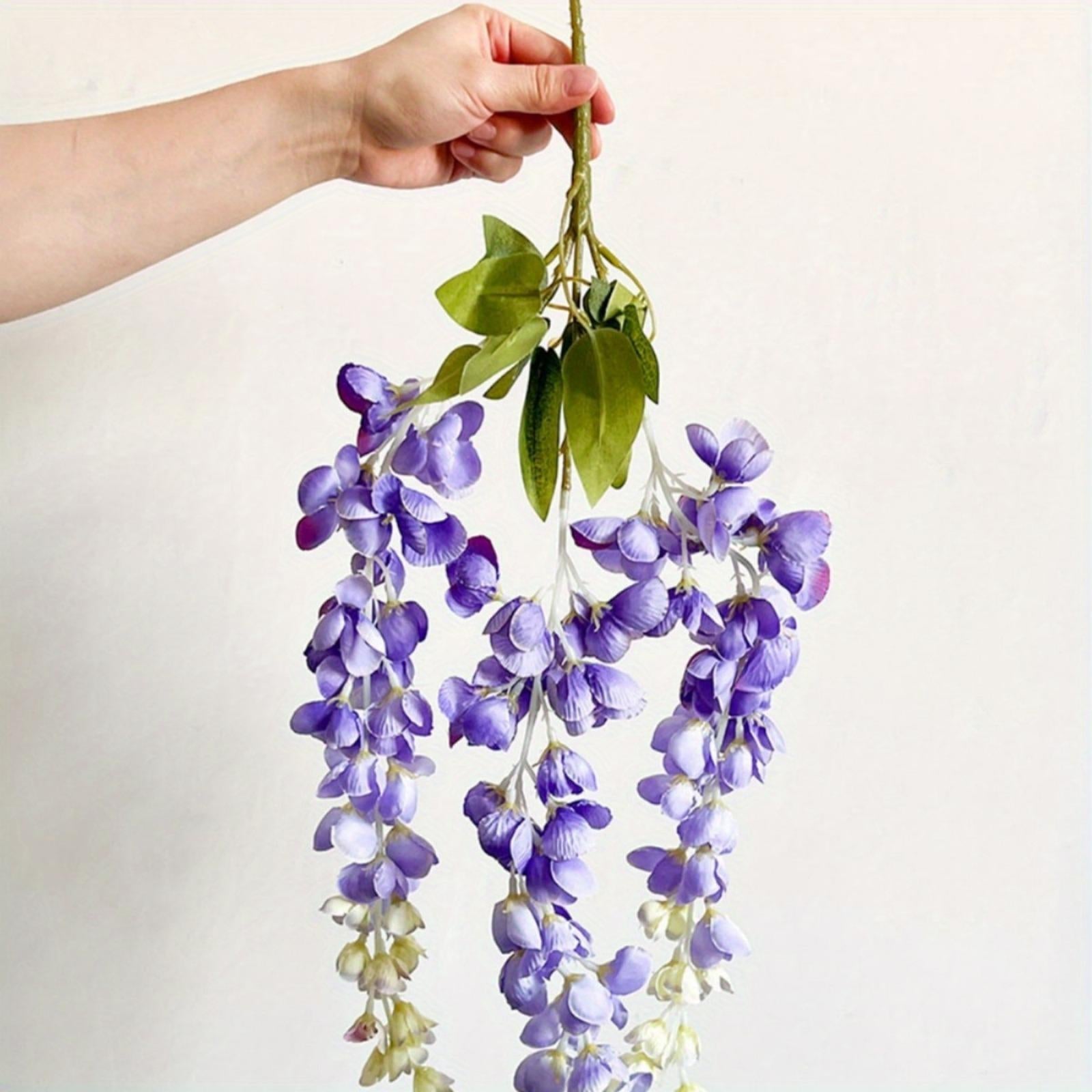 Purple artificial wisteria hanging flower garland 3 pack for wedding arch party backdrop home decor