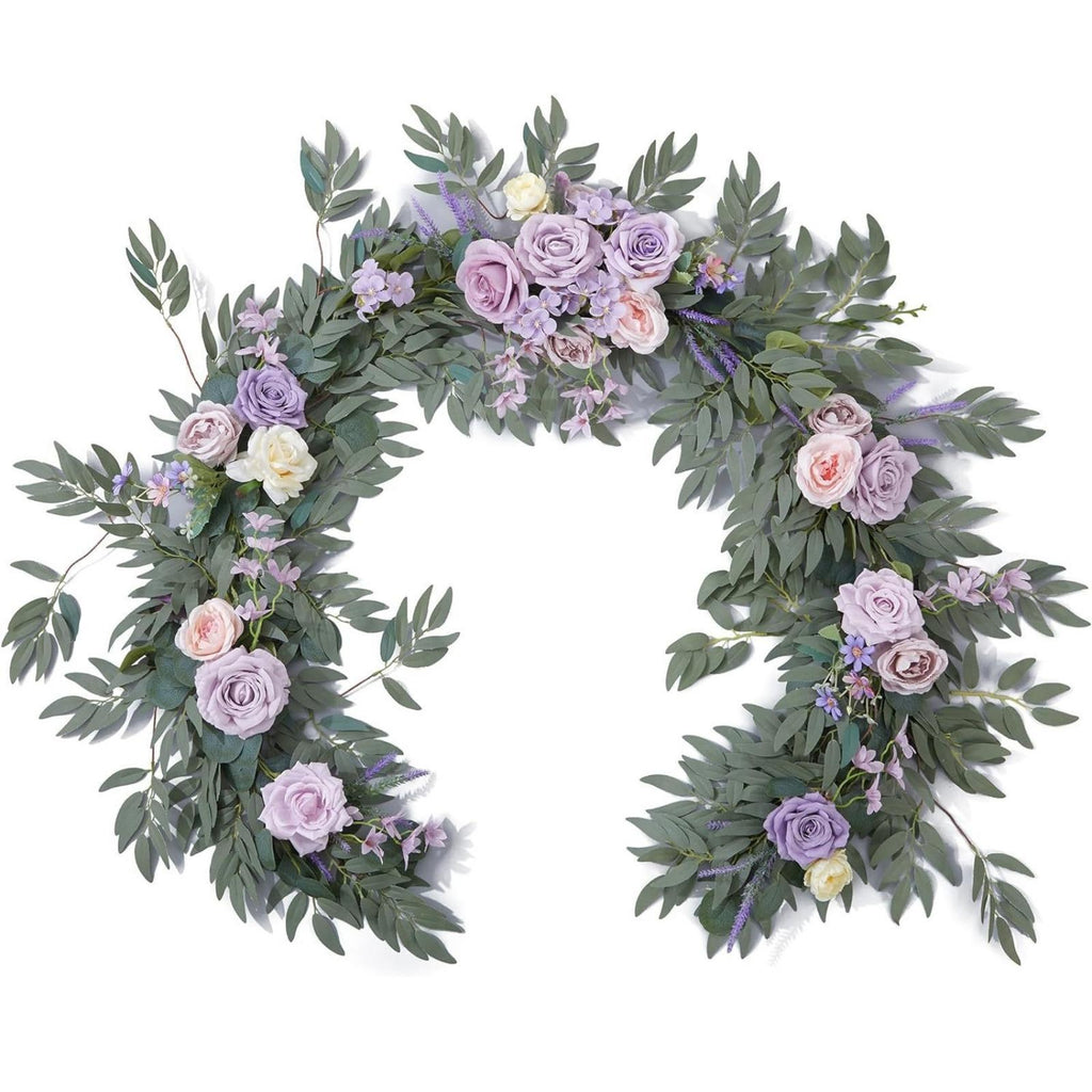 Purple artificial flower vine garland 5.9ft for wedding and boho celebration decor
