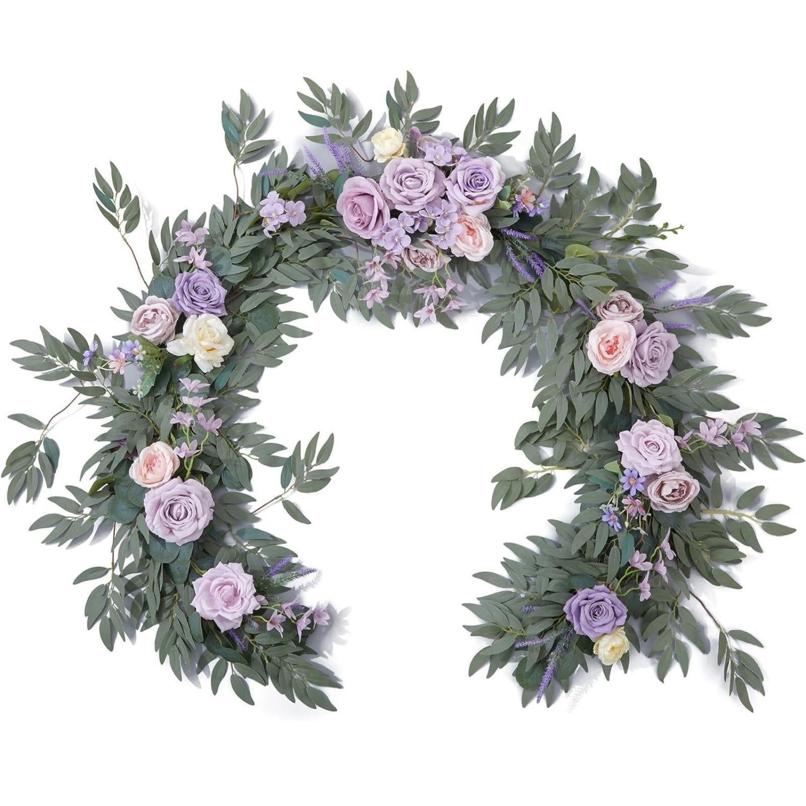 Purple artificial flower vine garland 5.9ft for wedding and boho celebration decor
