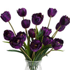 Purple artificial decoration flowers 5pcs for home wedding party centerpiece home decor