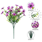 Purple UV Resistant Flower Bouquet Set Of 6 for outdoor garden decor by IPOPU