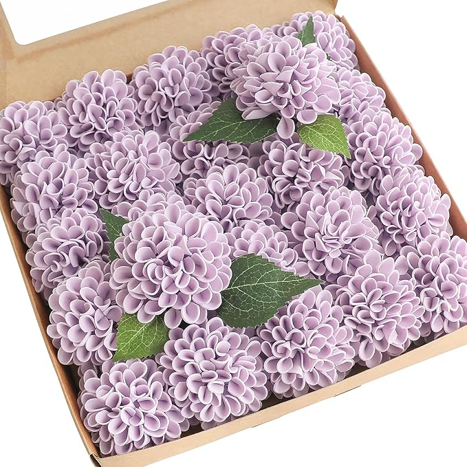 Purple foam artificial flowers 25pcs for wedding centerpiece graduation baby shower decor