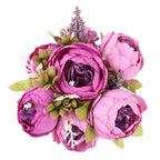 Purple Vintage Peonies and Hydrangeas Bouquet for wedding bridal cente by IPOPU