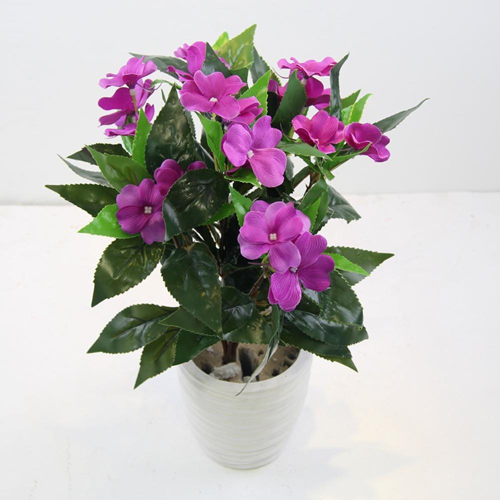 Purple artificial greenery bouquet for patio hanging basket porch garden pot decor