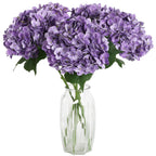 Purple real touch latex hydrangea 4pcs 21 inch for wedding centerpiece home baby shower decor