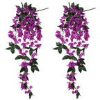 Purple artificial bougainvillea hanging flowers UV resistant faux garland outdoor garden porch decor