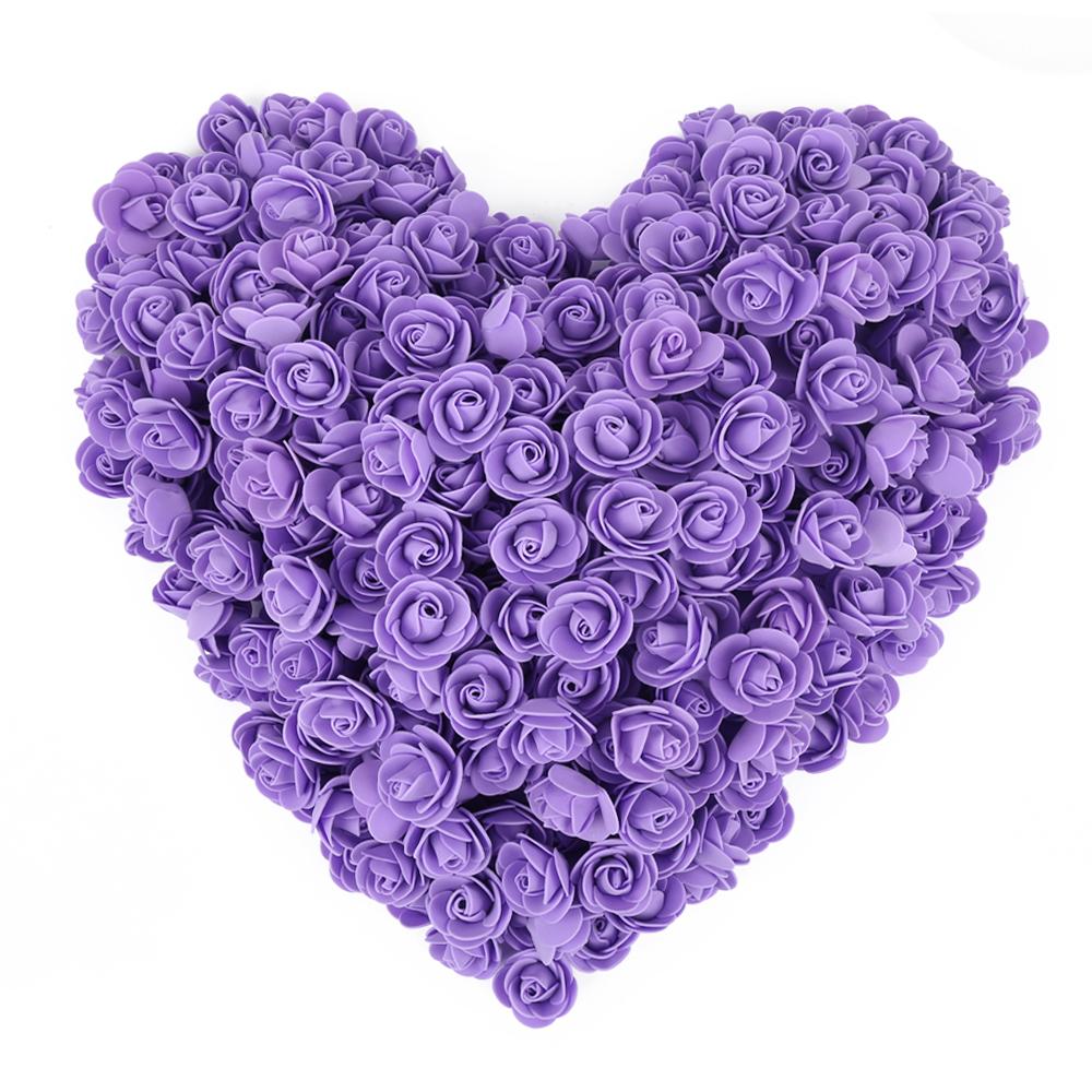 Purple mini foam rose heads 500pcs bulk for DIY wedding bouquet baby shower party decor