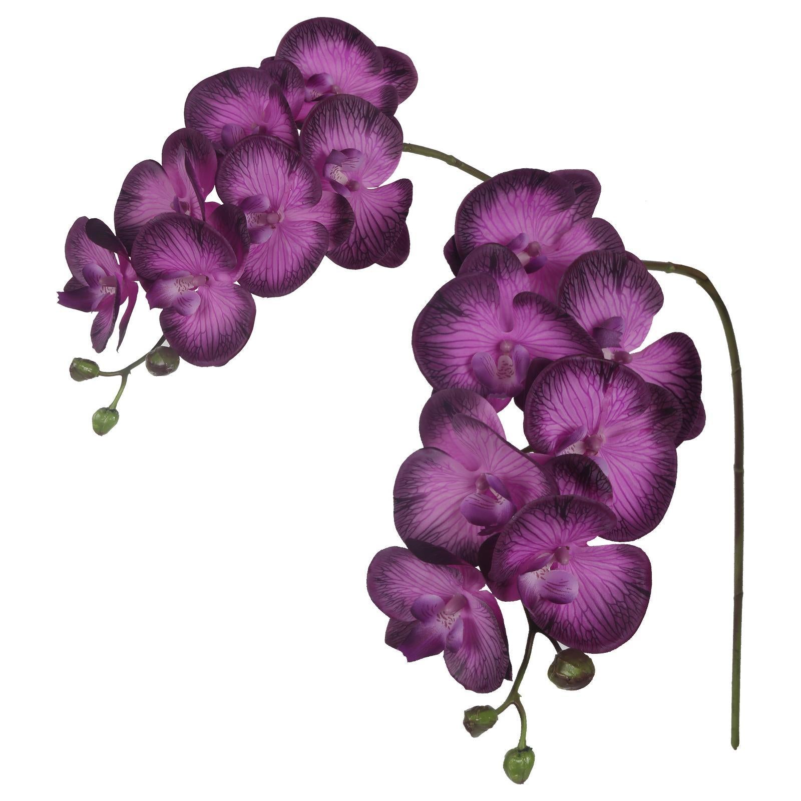 Purple real touch phalaenopsis orchid branches 34 inch 2pcs for wedding home party bridal shower decor