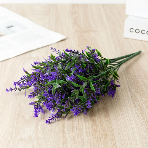 Purple artificial lavender flower stems 6pcs home office bedroom decor