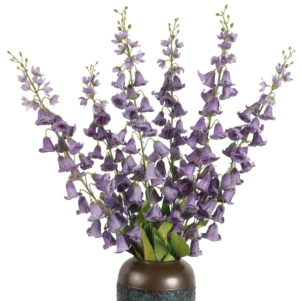 Purple artificial lily of the valley 6pcs 37in bouquet for wedding bridal party home decor
