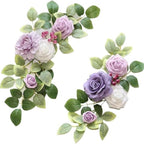 Purple rustic artificial flowers for wedding arch welcome sign birthday anniversary ceremony decor