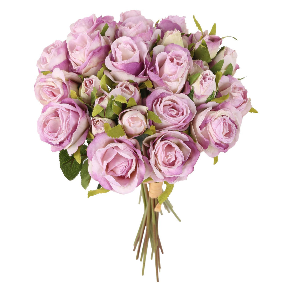 Purple artificial rose peony flower bunches 2 packs for DIY wedding home decor event