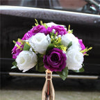 Purple artificial flower ball centerpiece 2pcs for wedding table party backdrop home decor